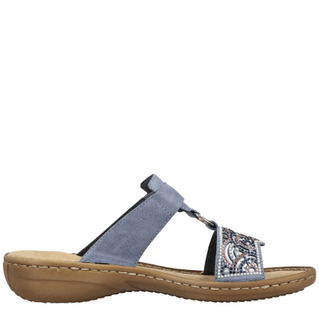 Шлепанцы  Rieker  голубой  кожа искусств. F-401144 фото в интернет-магазине | Omadey.ru