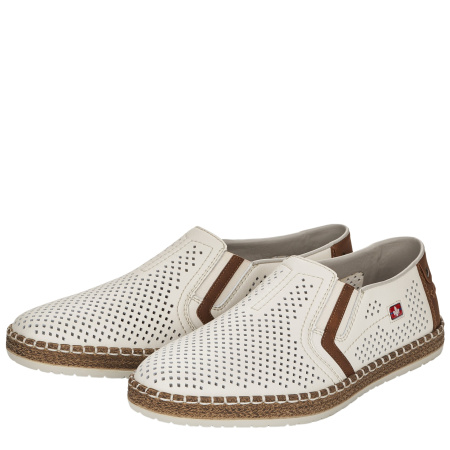 Слипоны  Rieker  белый  кожа/кожа искусств. F-400141 фото в интернет-магазине | Omadey.ru