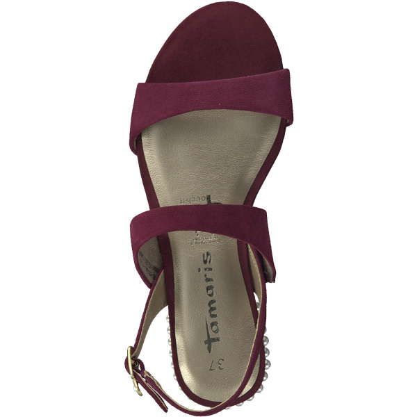 Фото Босоножки  Tamaris  бордовый  кожа F-7899 Фото Босоножки  Tamaris  бордовый  кожа F-7899