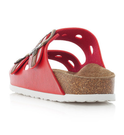 Шлепанцы  Rieker  красный  кожа искусств. F-90971 фото в интернет-магазине | Omadey.ru