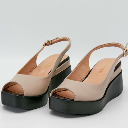 Босоножки  Dakkem  бежевый  кожа F-90515 фото в интернет-магазине | Omadey.ru