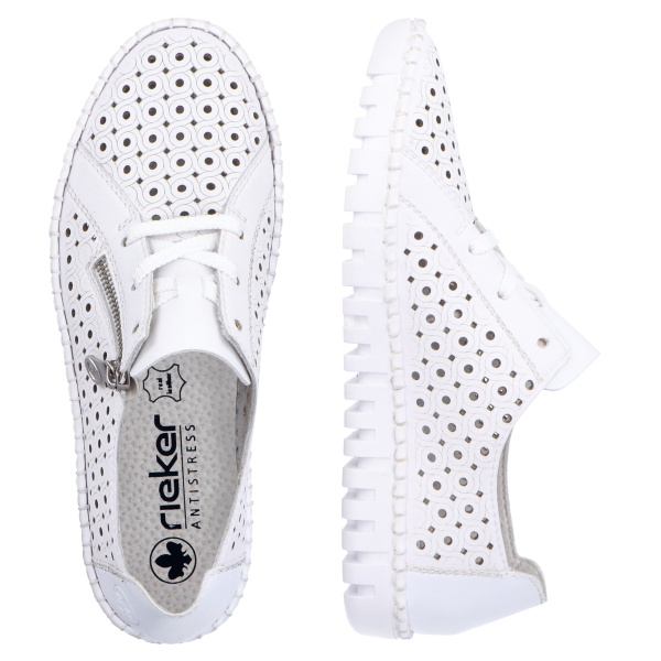 Фото Кроссовки  Rieker  белый  кожа/кожа искусств. F-400182