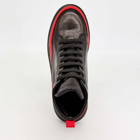 Ботинки  Bestello  красно-чёрный  кожа Z-89158 фото в интернет-магазине | Omadey.ru