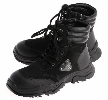 Ботинки  Keddo  черный  нубук искусств./иск.кожа Z-100840 фото в интернет-магазине | Omadey.ru