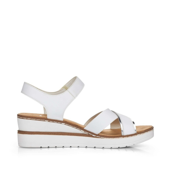 Фото Босоножки  Rieker белый кожа искусств. F-400643