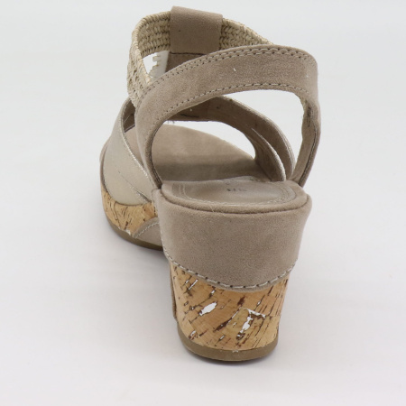 Босоножки  Marco Tozzi  золотой  текстиль F-7696 фото в интернет-магазине | Omadey.ru