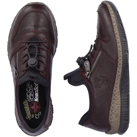 Полуботинки  Rieker  бордовый  кожа/текстиль Z-400032 фото в интернет-магазине | Omadey.ru