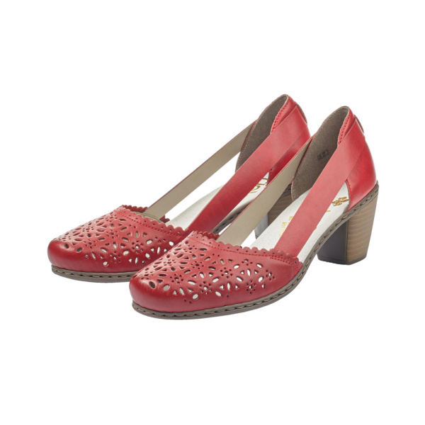 Фото Туфли  Rieker  красный  кожа/кожа искусств. F-80433