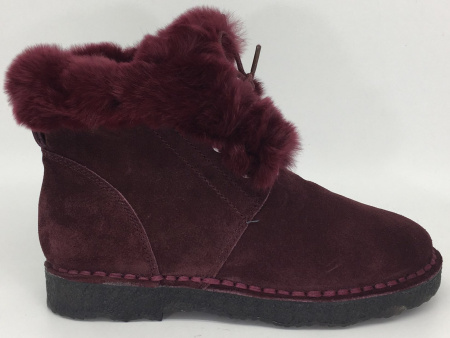 Ботинки  Baden  бордовый  кожа Z-89026 фото в интернет-магазине | Omadey.ru