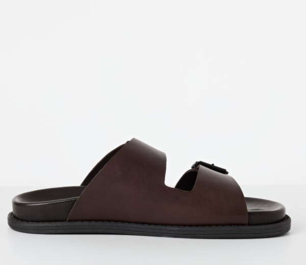 Фото Шлепанцы  Marco Tozzi  коричневый  кожа F-401084