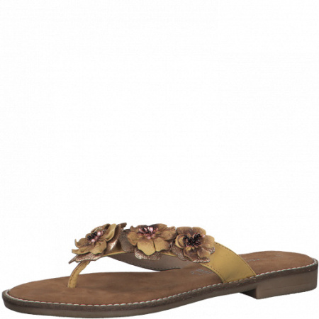 Вьетнамки  Marco Tozzi  желтый  кожа F-90892 фото в интернет-магазине | Omadey.ru