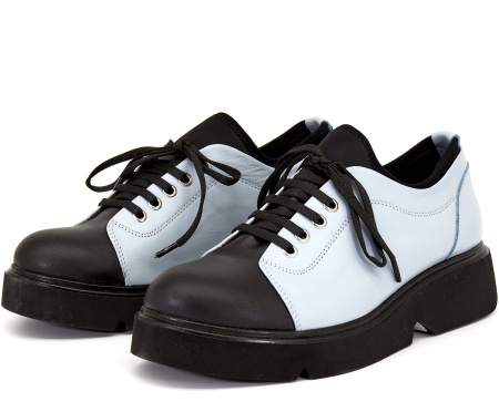 Полуботинки  Rovigo  сине-черный  кожа Z-8216 фото в интернет-магазине | Omadey.ru