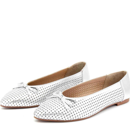 Балетки  Rovigo  серый  кожа F-80878 фото в интернет-магазине | Omadey.ru