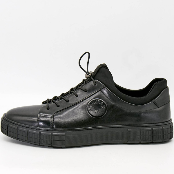 Фото Кроссовки  Romitan  черный  кожа Z-100635 мужские