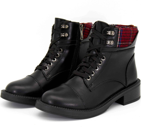 Ботинки  Betsy  черный  кожа искусств./текстиль Z-8601 фото в интернет-магазине | Omadey.ru