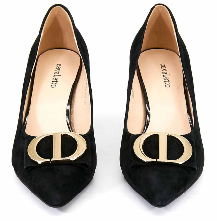 Туфли  Cavaletto  черный  велюр F-80508 фото в интернет-магазине | Omadey.ru