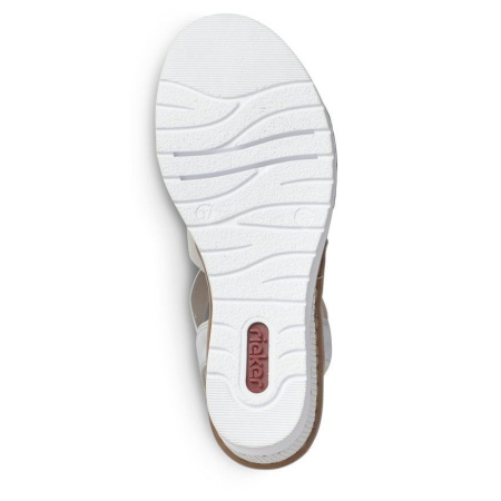 Босоножки  Rieker  белый  кожа искусств. F-90175 фото в интернет-магазине | Omadey.ru