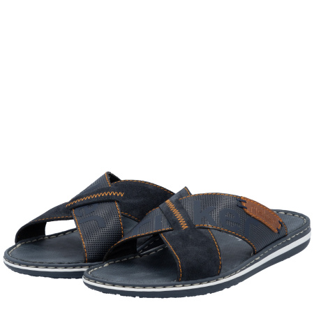 Шлепанцы  Rieker  синий  кожа/кожа искусств. F-400066 фото в интернет-магазине | Omadey.ru
