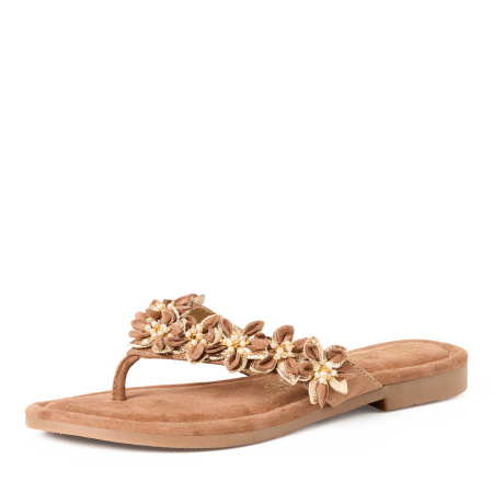 Вьетнамки  Marco Tozzi  коричневый  кожа F-401249 фото в интернет-магазине | Omadey.ru