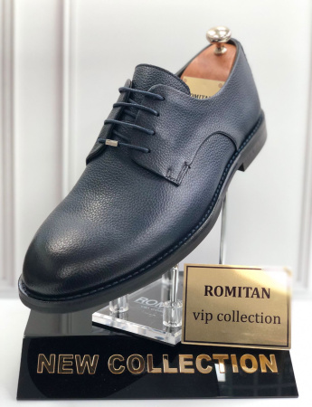 Туфли  Romitan  синий  кожа F-300335 фото в интернет-магазине | Omadey.ru