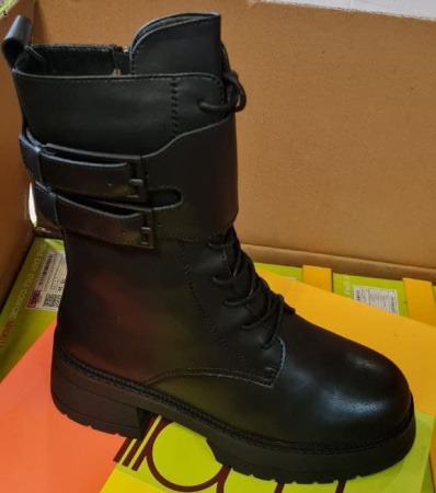 Ботинки  Madella  черный  кожа Z-100726 фото в интернет-магазине | Omadey.ru