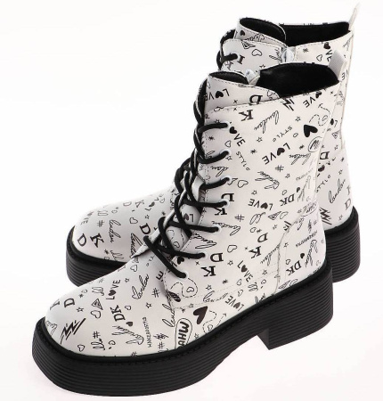 Ботинки  Keddo  белый  кожа искусств. Z-100843 фото в интернет-магазине | Omadey.ru