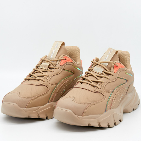 Кроссовки  женские Strobbs  бежевый  кожа/кожа искусств. Z-90509 фото в интернет-магазине | Omadey.ru