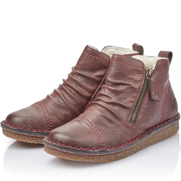 Фото Ботинки  Rieker  бордовый  кожа искусств. Z-89223