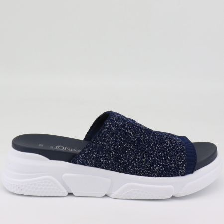 Босоножки  S.Oliver  сине-серебряный  текстиль F-70863 фото в интернет-магазине | Omadey.ru