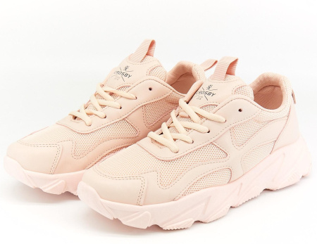 Кроссовки  женские Crosby  пудра  сетка/кожа искусств. F-80416 фото в интернет-магазине | Omadey.ru