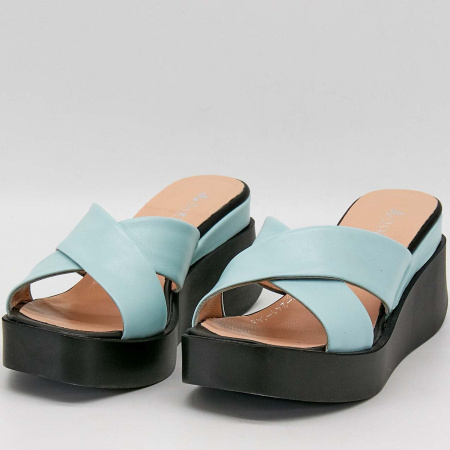 Сабо  Dakkem  зеленый  кожа F-90510 фото в интернет-магазине | Omadey.ru