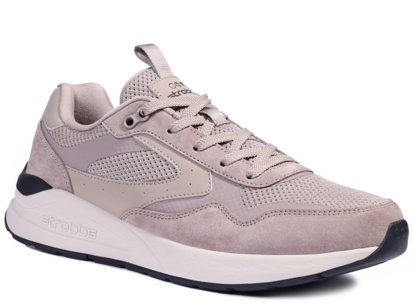 Фото Кроссовки  Strobbs  бежевый  замша/текстиль/микрофибра F-400951 мужские