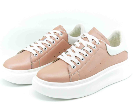 Кеды  женские Quattro Fiori  пудра  кожа F-80318 фото в интернет-магазине | Omadey.ru