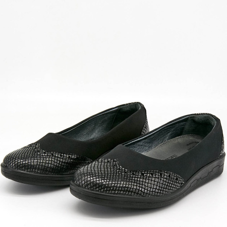 Туфли  Esse  черный  кожа Z-89079 фото в интернет-магазине | Omadey.ru