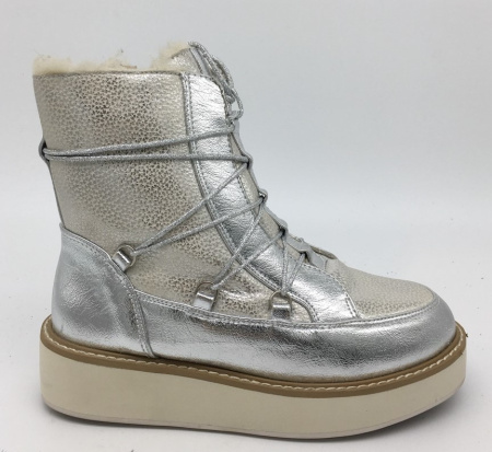 Ботинки  Betsy  серебряный  кожа искусств. Z-7488 фото в интернет-магазине | Omadey.ru