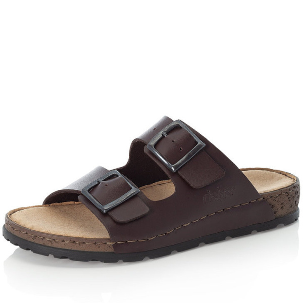 Фото Шлепанцы  Rieker  коричневый  кожа искусств. F-91096